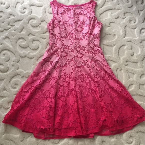New York & Company Dresses & Skirts - NY&Co | Ombré Pink Lace Sleeveless Dress Midi